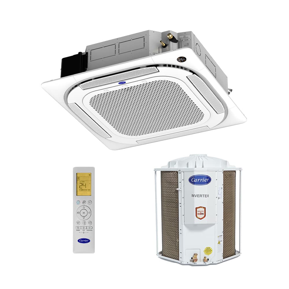 Ar Condicionado Split Cassete 4 Vias - Inverter R-32 - Carrier - 48.000 BTUs - Frio - 220V Monofásico