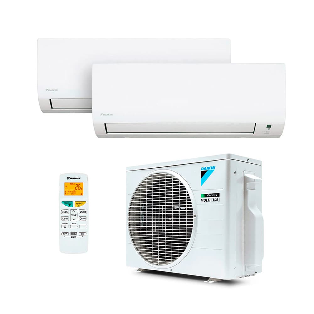 Ar Condicionado Multi Split Inverter R-32 Daikin 18.000 BTUs (1 Evap 9.000 e 1 Evap 12.000) Quente/Frio 220V Monofásico