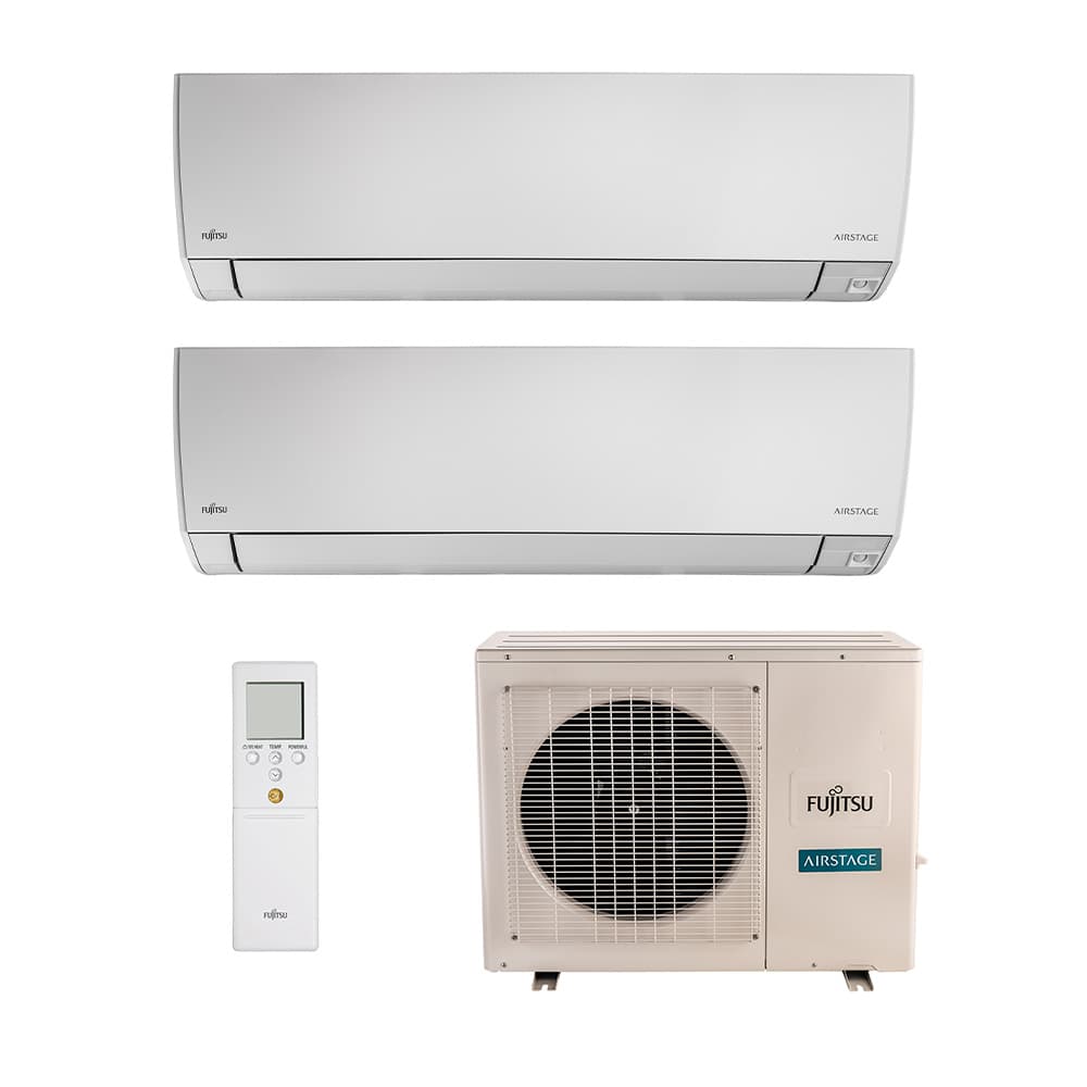 Ar Condicionado Multi Split Inverter Fujitsu Airstage Hw 18.000 BTUs (2 Evap 12.000) Quente/Frio 220V Monofásico