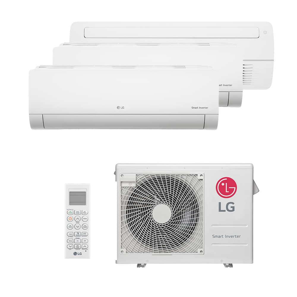 Ar Condicionado Multi Split Inverter LG Hw 30.000 BTUs (2 Evap 12.000 e 1 Evap 18.000 Cassete 1 Via) Quente/Frio 220V Monofásico