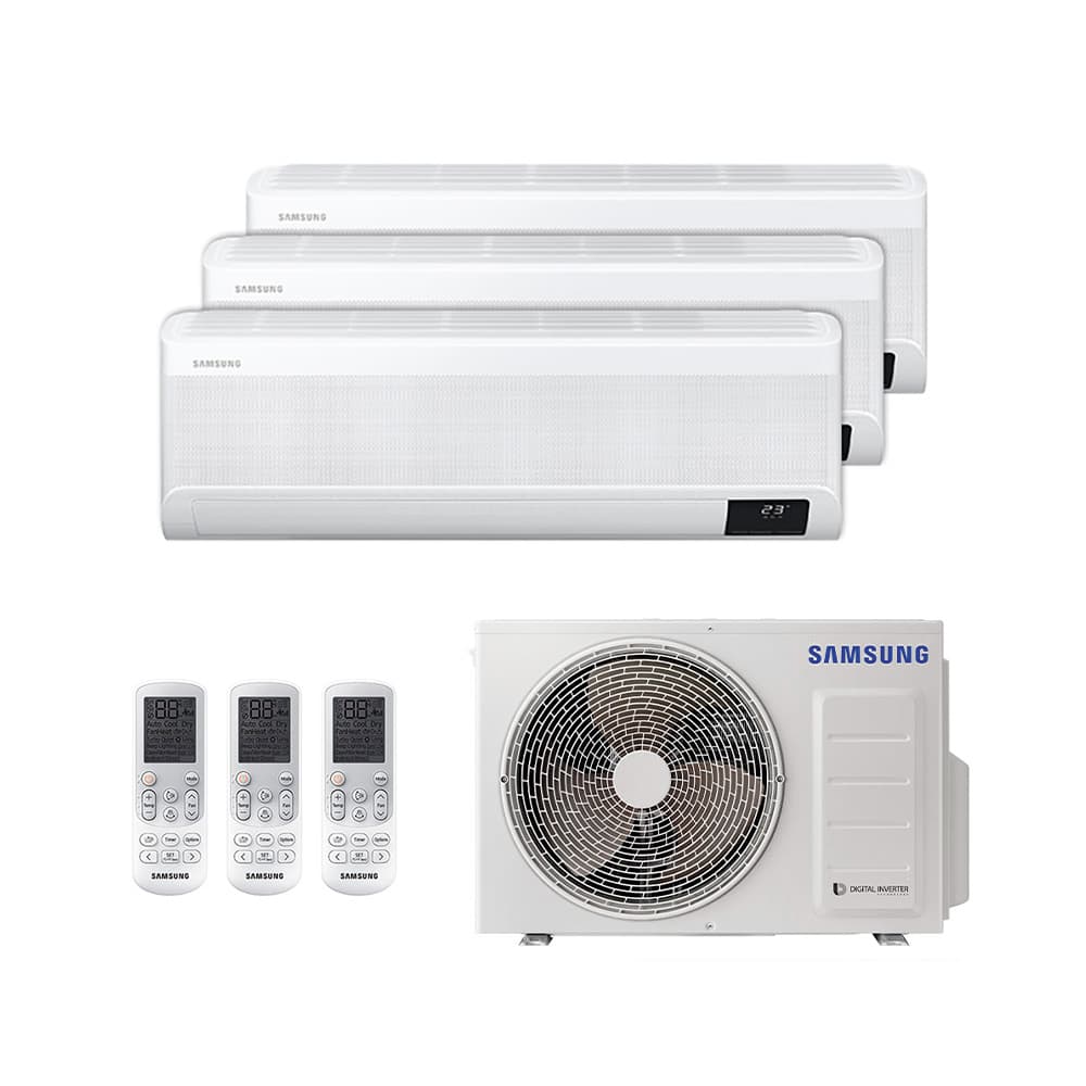 Ar Condicionado Multi Split Inverter Windfree Samsung 24.000 BTUs (3 Evap 9.000) Quente/Frio 220V Monofásico