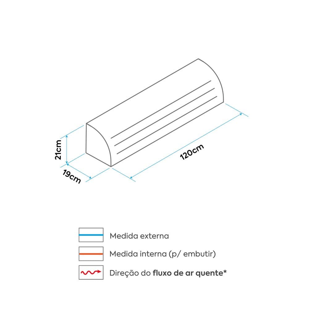 Cortina de Ar - Springer - Com Controle Remoto - 120CM - 220V Monofásico dimensões 3