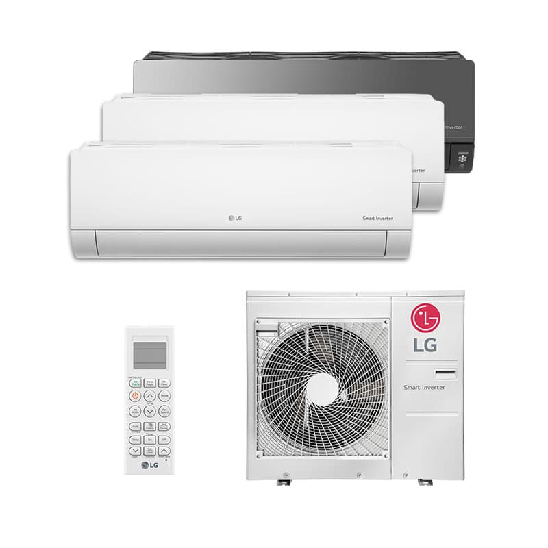 Ar Condicionado Multi Split Inverter LG HW e Art Cool 30.000 Btus (2x Evap 12.000 HW e 1 Evap 18.000 Art Cool) Quente/Frio 220V Monofásico