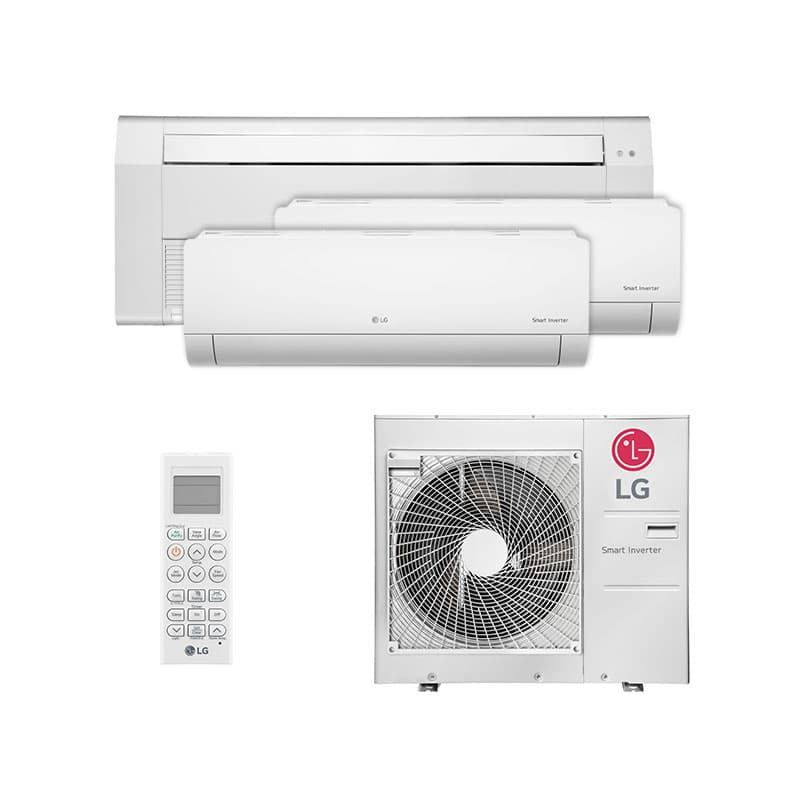Ar Condicionado Multi Split Inverter LG HW e Cassete 1 Via 30.000 Btus (2x Evap HW 12.000 e 1 Evap Cassete 1 Via 18.000) Quente/Frio 220V Monofásico