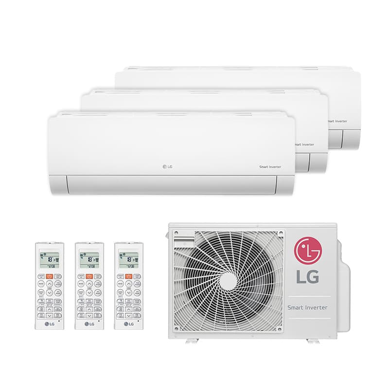 Ar Condicionado Multi Split Inverter LG HW 24.000 Btus (2x Evap 9.000 e 1 Evap 18.000) Quente/Frio 220V Monofásico