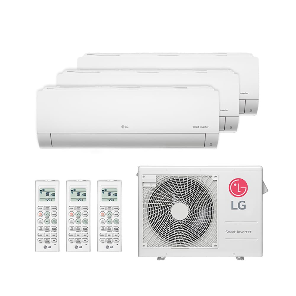 Ar Condicionado Multi Split Inverter LG Hw 24.000 Btus(3x Evap 9.000) Quente/Frio 220V Monofasico