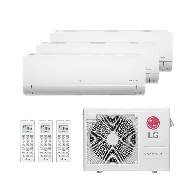 Ar Condicionado Multi Split Inverter LG Hw 24.000 Btus (2x Evap 9.000 e 1 Evap 12.000) Quente/Frio 220V Monofasico