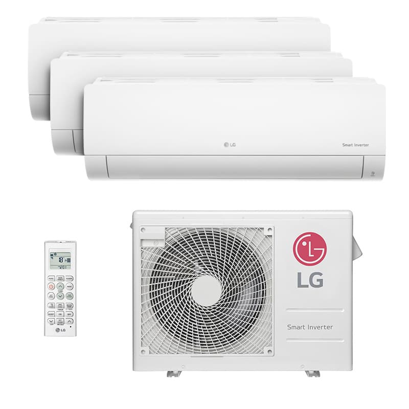 Ar Condicionado Multi Split Hw Inverter LG 24.000 Btus (2 Evap 9.000 e 1 Evap 18.000) Quente/Frio 220V Monofásico