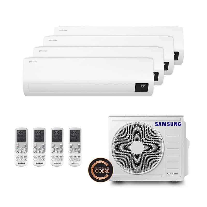 Ar Condicionado Multi Split Inverter Samsung HW 28.000 Btus (4x Evap 9.000) Quente/Frio 220V Monofásico