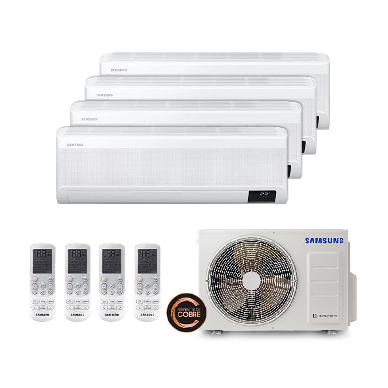 Ar Condicionado Multi Split Inverter Windfree Samsung 28.000 BTUs (4 Evap 9.000) Quente/Frio 220V Monofásico