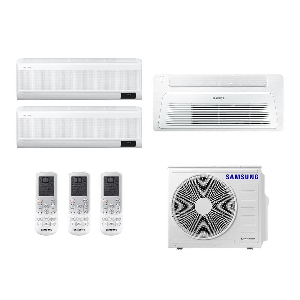 Ar Condicionado Multi Split Windfree e Cassete 1 via Samsung 24.000 Btus (1 Evap Windfree 9.000, 1 Evap Windfree 12.000 e 1 Evap Cassete 1 via 12.000) Quente/Frio 220V Monofásico