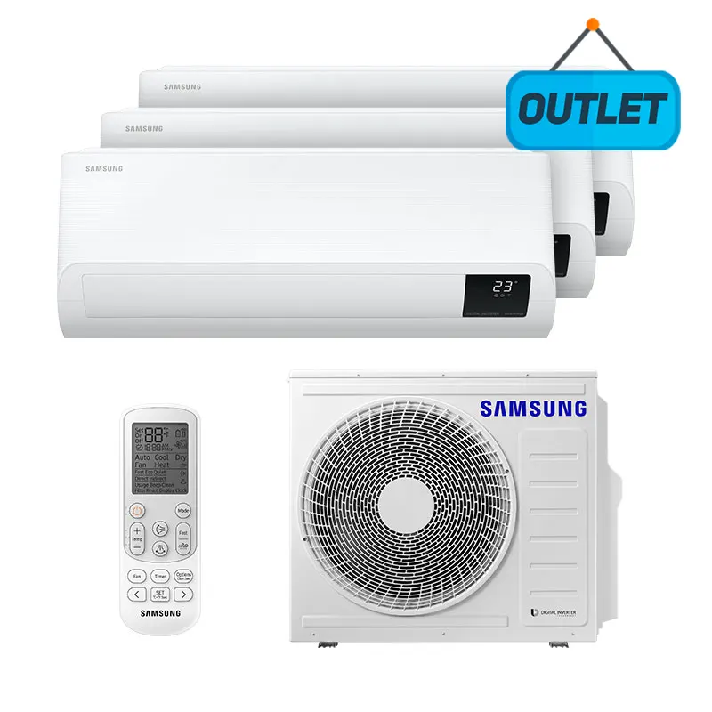 Ar Condicionado Multi Tri Split Inverter Samsung 2x9000+1x18000 Btus Q/f 220v Mono AJ068TXJ3KH/EA-OU