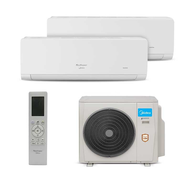 Ar Condicionado Multi Split HW Inverter Springer Midea 18.000 Btus (1 Evap 9.000 e 1 Evap 12.000) Quente/Frio 220V Monofásico